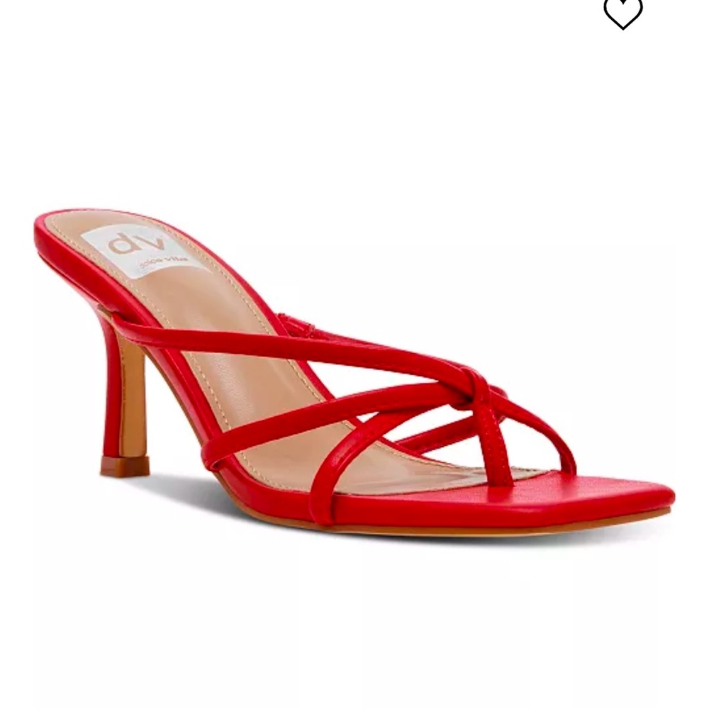 Dolce Vita Women’s Zini Strappy Kitten Heel, Red, Size 10